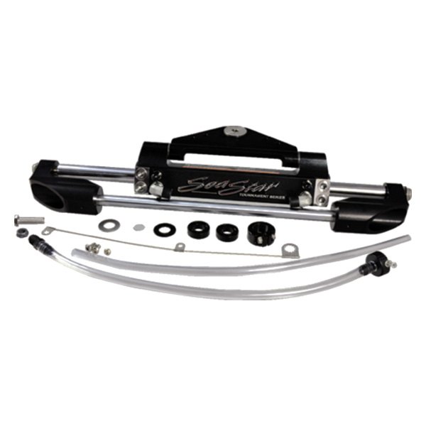 SeaStar Solutions® - Tournament Series Black Front Mount Cylinder with c/w Single Engine Hardware Kit