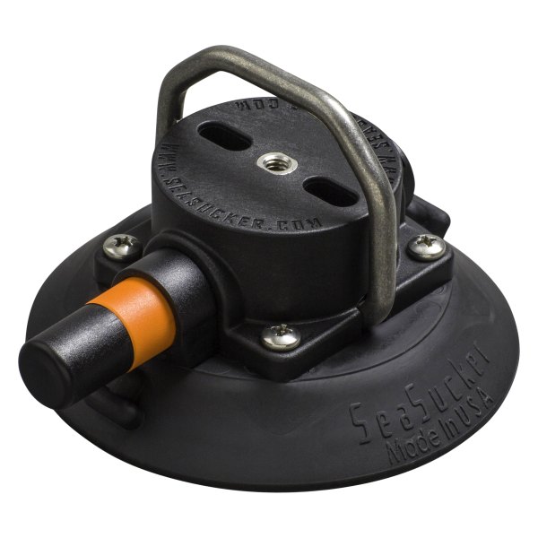 SeaSucker® - 4.5" Black Mount with Stainless Steel Flat-Top D-Ring