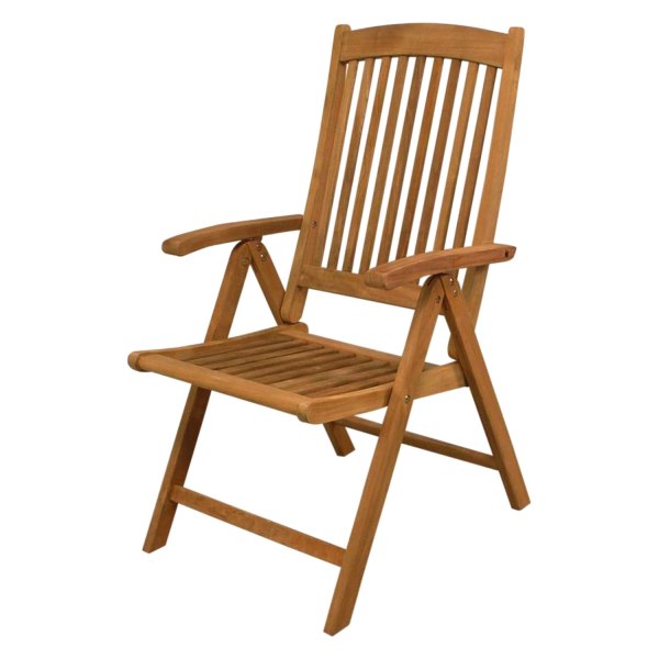 SeaTeak® - Avalon 42" H x 23" W x 27" D Teak Folding Multi-Position Deck Chair with Arms