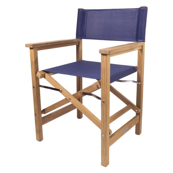 SeaTeak® - Director 34.5" H x 23.75" W x 20.5" D Blue Teak Chair