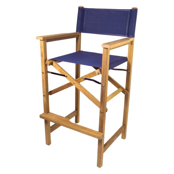 SeaTeak® - Captain 45.75" H x 23.75" W x 21.75" D Blue Teak Chair