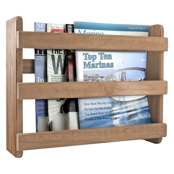 SeaTeak® - 4-3/4" L x 12" H Teak Magazine Rack