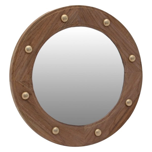 SeaTeak® - 10-1/2" O.D. Teak Porthole Mirror