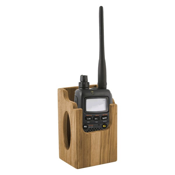 SeaTeak® - 3-7/8" L x 6" H Teak VHF/GPS Handheld Rack