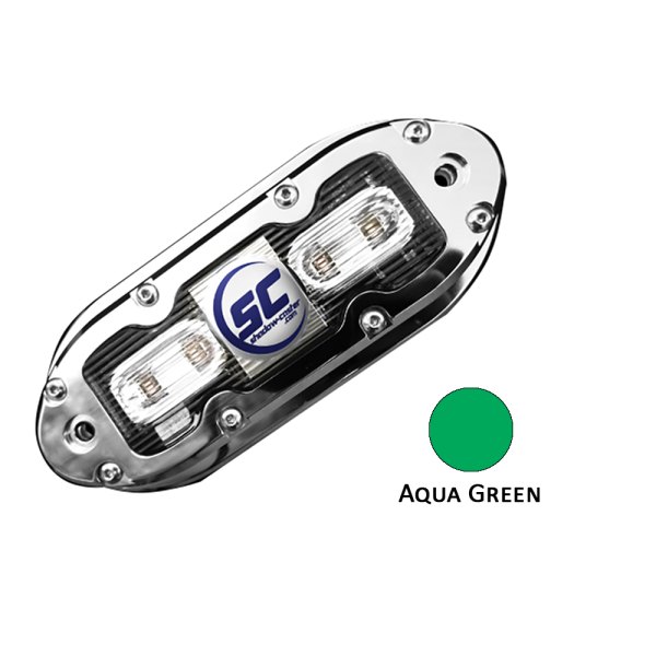 Shadow Caster® - SCM-4 5.8" Aqua Green 1600 lm Surface Mount Underwater LED Light with 20' Cable