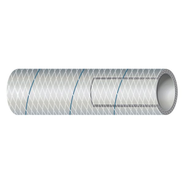 Shields Hose® - 1/2" D x 25' L Clear White PVC Reinforced Fresh Water Hose with Blue Tracer