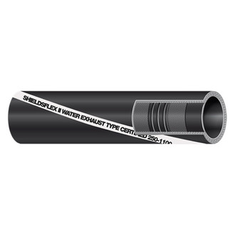 Shields Hose® - Shieldsflex ll 3-1/2" x 4' Black Rubber Water/Exhaust Hose with Wire