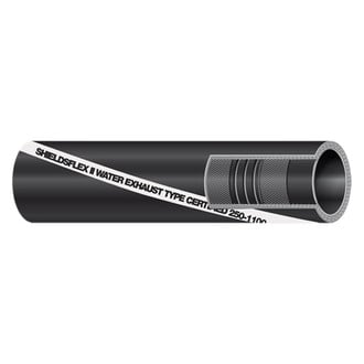 Shields Hose® - Shieldsflex ll 5" Black Rubber Water/Exhaust Hose with Wire