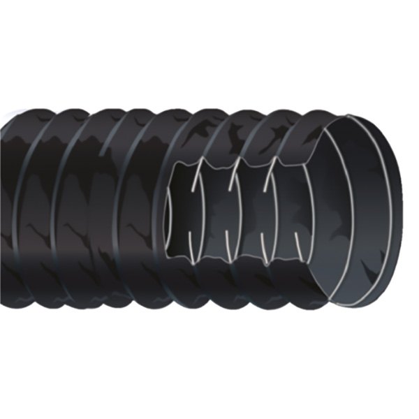Shields Hose® - 402 Series 50' L x 4" D Black Vinyl Ventilation Hose