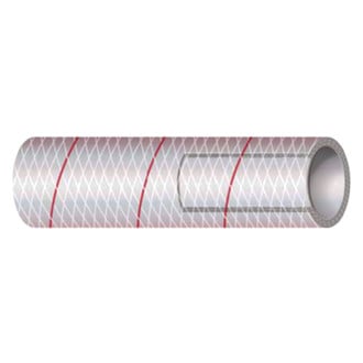 Shields Hose® - 1/2" D x 50' L Clear PVC Reinforced Fresh Water Hose with Red Tracer
