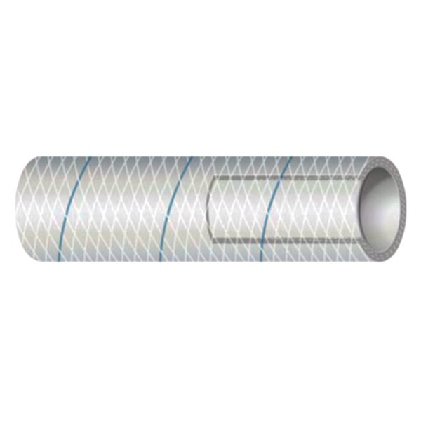 Shields Hose® - 1/2" D x 50' L Clear White PVC Reinforced Fresh Water Hose with Blue Tracer