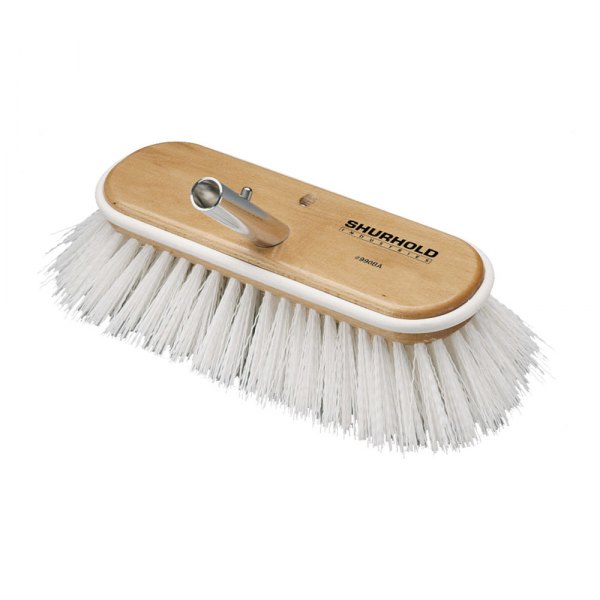 Image may not reflect your exact product!Shurhold® - 10" L Polypropylene White Extra Stiff Deck Brush