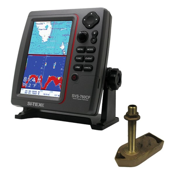 SI-TEX® - SVS-760 7.5" Fish Finder/Chartplotter with 307/50/200T 8P Transducer, Basemap