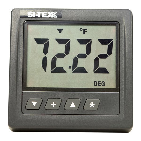 SI-TEX® - SST-110 4.33" x 4.33" Temperature Wired Instrument Display with Transom Mount Transducer