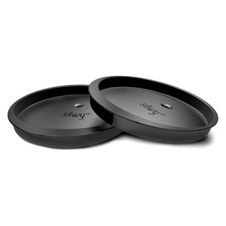 Silwy® - 0.31" W 3.15" x 0.35" H Grace Gray Thermoplastic Elastomers Lid for Magnetic Drinking Cup with Hole for Straw, 2 Pieces
