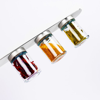Silwy® - 1.25" 192 ml Transparent/Silver Crystal Glass/Magnet Glasses Set for Delicacies, 3 Pieces