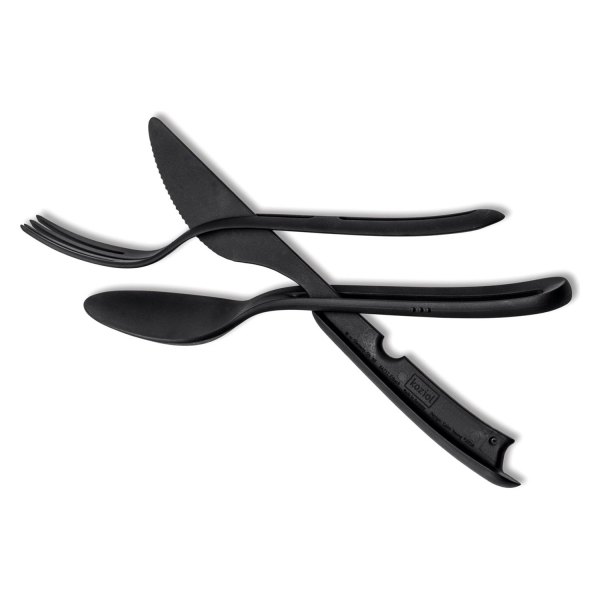 Silwy® - "TRICKY" 1.97" W x 1.38" H Black High-Tech Plastic Cutlery Set, 3 Pieces