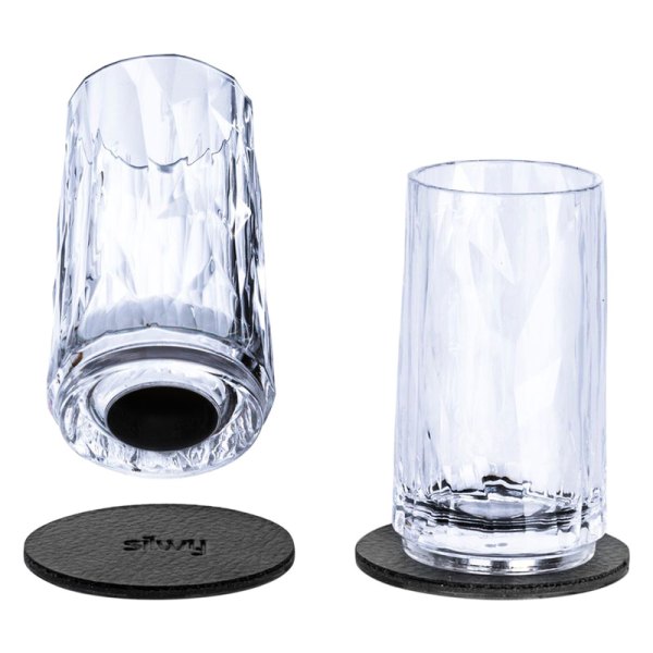 Silwy® - 40 ml Transparent High-Tech Plastic Magnetic Shot Glasses Set, 2 Pieces