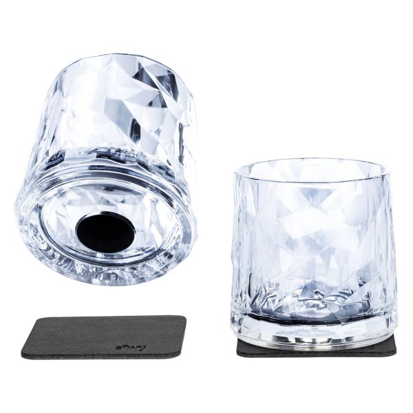 Silwy® - 250 ml Transparent High-Tech Plastic Magnetic Tumbler Glasses Set, 2 Pieces
