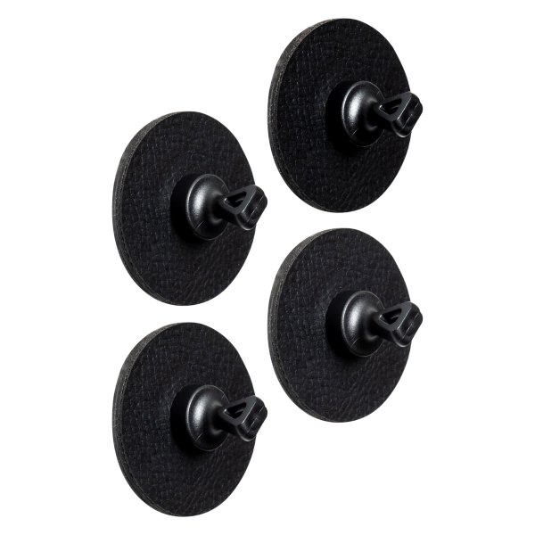 Silwy® - "FLEX" 1.97" W 1.97" x 0.79" H Black Neodymmagnet/Leather-Coating Magnetic Pins with Metal-Nano-Gel-Pads, 4 Pieces