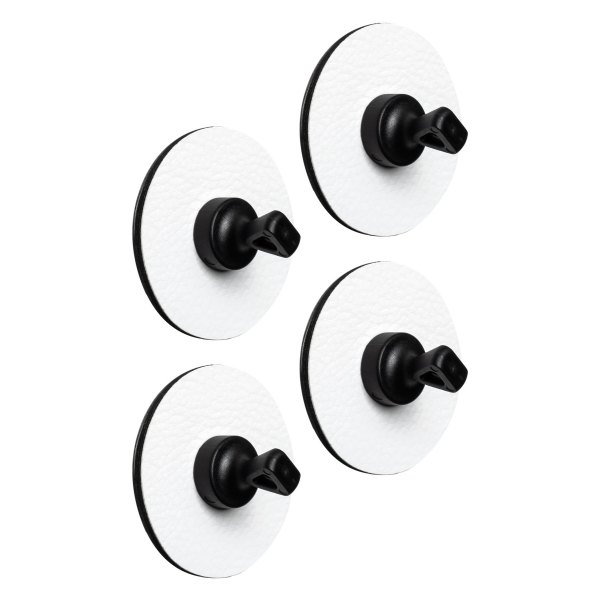 Silwy® - "FLEX" 1.97" W 1.97" x 0.79" H Black/White Neodymmagnet/Leather-Coating Magnetic Pins with Metal-Nano-Gel-Pads, 4 Pieces