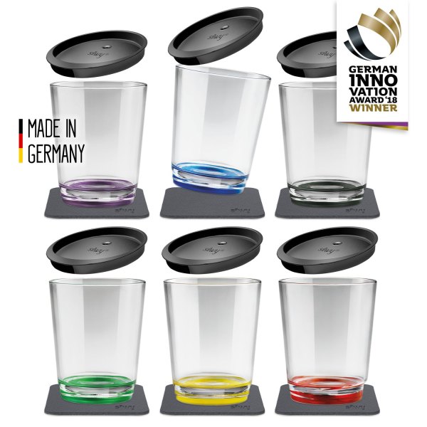 Silwy® - 250 ml Multicolour Tritan/Plastic Magnetic Drinking Cup Set, 6 Pieces