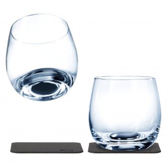 Silwy Magnetic Plastic Wine Glasses with NANO-GEL Coasters - Set of 6