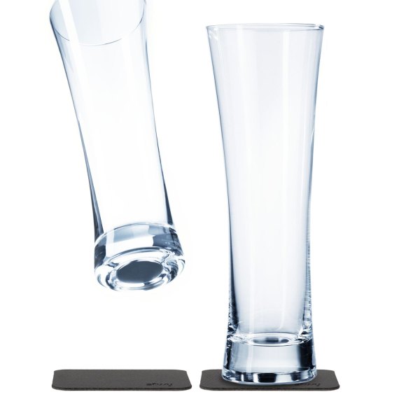 Silwy® - 330 ml Transparent Crystal Magnetic Beer Glasses Set, 2 Pieces