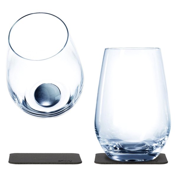 Silwy® - 400 ml Transparent Crystal Magnetic Longdrink Glasses Set, 2 Pieces