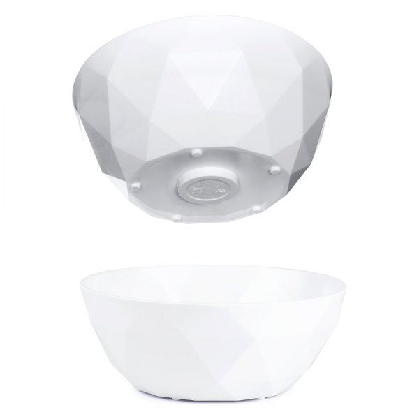 Silwy® - Super 6.3" 500 ml White High-Tech Plastic Round Magnetic Bowl Set, 2 Pieces