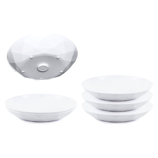 Silwy® - Universal 9.45" W 9.45" x 1.46" H White High-Tech Plastic Round Magentic Plate Set, 6 Pieces