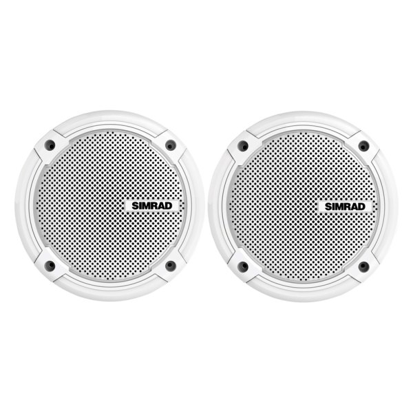 Simrad® - 200W 2-Way 4-Ohm 6.5" White Flush Mount Speakers, Pair