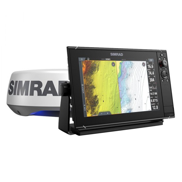 Simrad® 000-15554-001 - NSS9 evo³s 9 Fish Finder/Chartplotter Kit with  C-MAP US Enhanced Charts and Halo20+ Radar w/o Transducer
