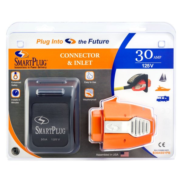 SmartPlug® - 30 A 125 V Black Non-Metallic Inlet & Female Connector