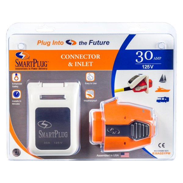 SmartPlug® - 30 A 125 V White Non-Metallic Inlet & Female Connector