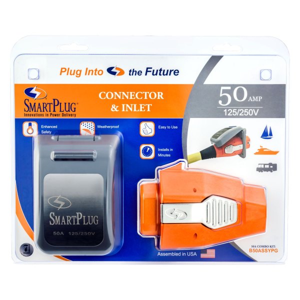 SmartPlug® - 50 A 125/250 V Gray Non-Metallic Inlet & Female Connector