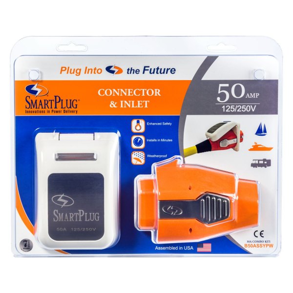 SmartPlug® - 50 A 125/250 V White Non-Metallic Inlet & Female Connector