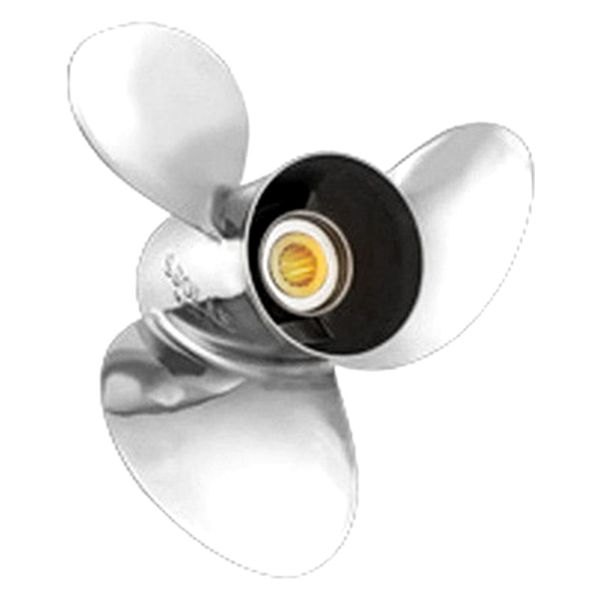 SOLAS Propellers® - New Saturn Series 15-5/8"D x 13"P RH Rotation 3-Blade Stainless Steel Thru Hub Exhaust Propeller with 15 Tooth Spline Hub for 150 hp Tohatsu
