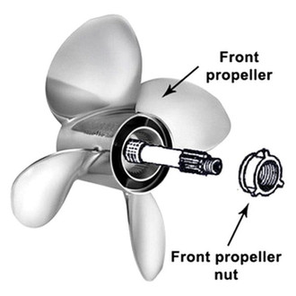 SOLAS Propellers® - B3 Dual Series 15-1/2"D x 26"P LH Rotation 4-Blade Stainless Steel Thru Hub Exhaust Rear Propeller with 19 Tooth Spline Hub for MerCruiser