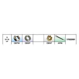SOLAS Propellers® - Propeller Installation Hardware for 15 hp Johnson/Evinrude
