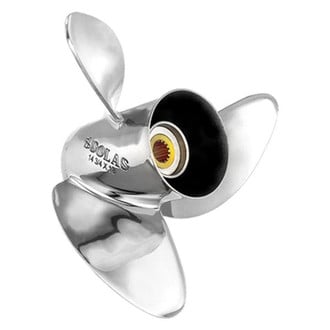 SOLAS Propellers® - HR Titan 3 Series 3-Blade Thru Hub Exhaust Propeller with 15 Tooth Spline Hub for 100 hp Suzuki Engine