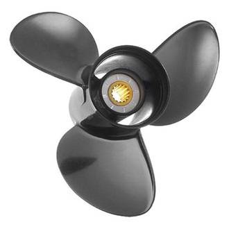 SOLAS Propellers® - Amita 3 Series RH Rotation 3-Blade Thru Hub Exhaust Propeller with 10 Tooth Spline Hub for 15 hp Suzuki Engine