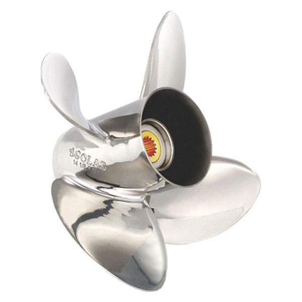 SOLAS Propellers® - Rubex HR4 Series 14-1/8"D x 19"P RH Rotation 4-Blade Stainless Steel Thru Hub Exhaust Propeller OMC