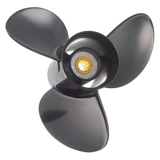 SOLAS Propellers® 2011-083-08P - Amita 3 Series 8-1/4"D x 8"P RH Rotation 3-Blade Aluminum Non-Thru Hub Exhaust Pin Drive Propeller for 10 hp Johnson/Evinrude