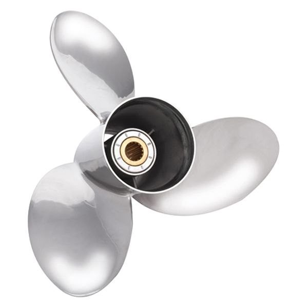 SOLAS Propellers® - Lexor Plus Series 16"D x 17"P LH Rotation 3-Blade Stainless Steel Thru Hub Exhaust Propeller with 15 Tooth Spline Hub for 250 hp Johnson/Evinrude