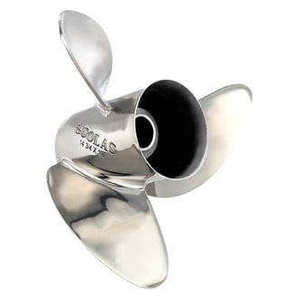 SOLAS Propellers® - Rubex HR3 Series 3-Blade Thru Hub Exhaust Propeller for 100 hp Johnson/Evinrude Engine