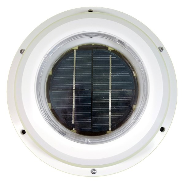Solatron® - White Plastic Solar Vent with Rechargeable Battery