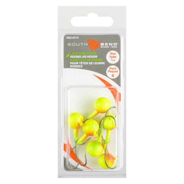 South Bend® - Non-Lead Round 1/4 oz. Chartreuse Jig Heads