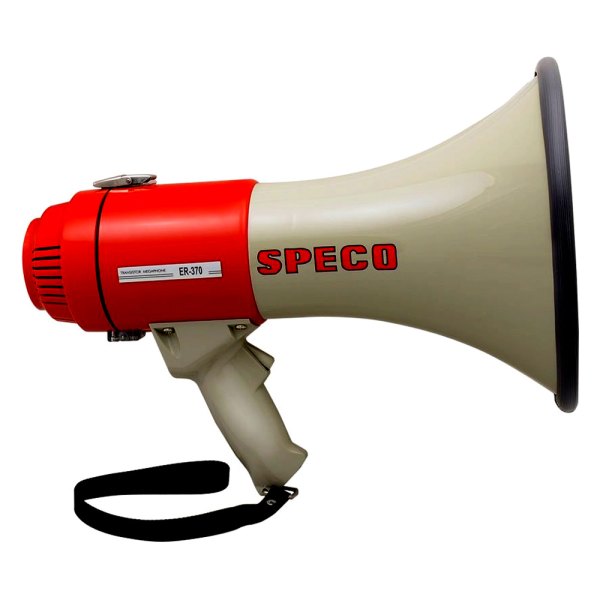 Speco Technologies® - Deluxe 16W Red/Gray Megaphone with Siren