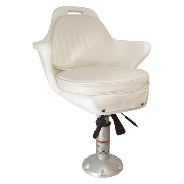  Springfield Marine® - Bluewater™ 19.5" H x 25" W x 17" D White Adjustable Seat with Pedestal & Seat Mount